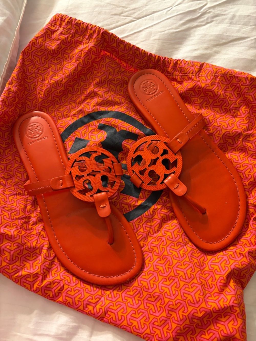 Orange Tory Burch Miller Sandals